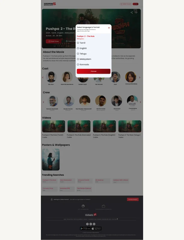TicketsPi: Choose language & format
