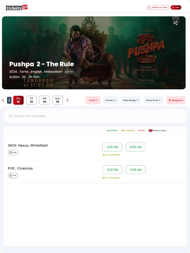 TicketsPi: Choose a showtime