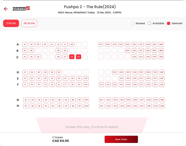 TicketsPi: Confirm selected seats