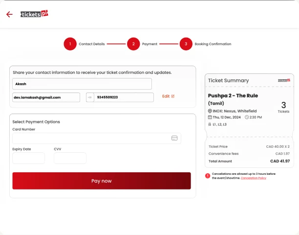 TicketsPi: Complete payment