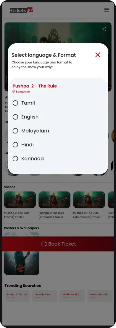 TicketsPi: Language & format