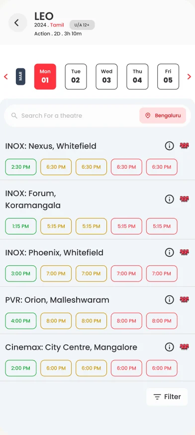 TicketsPi: Choose showtime