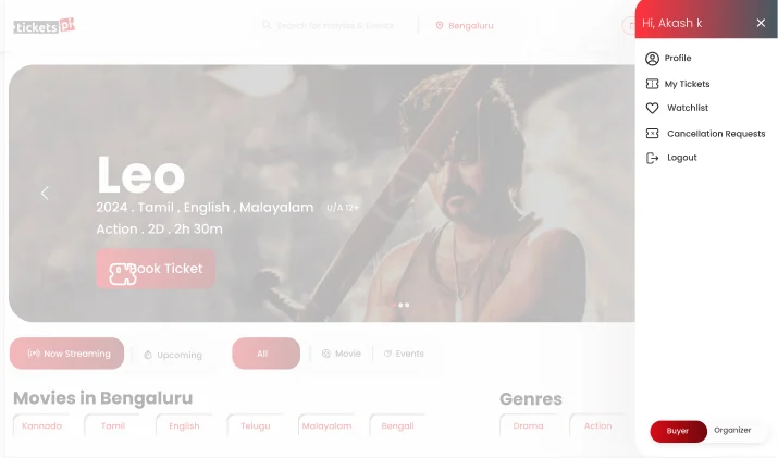 TicketsPi: Navigate the attendee account