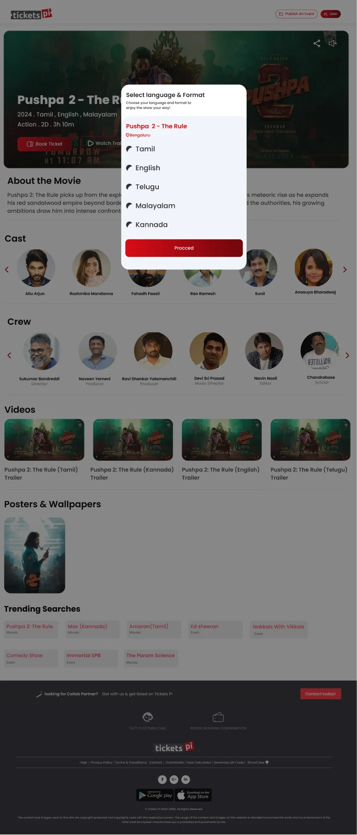 TicketsPi: Choose the viewing version