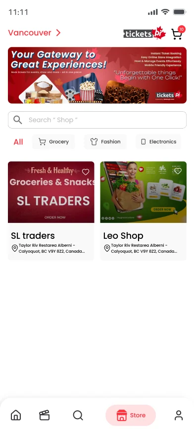 TicketsPi: Mobile storefront