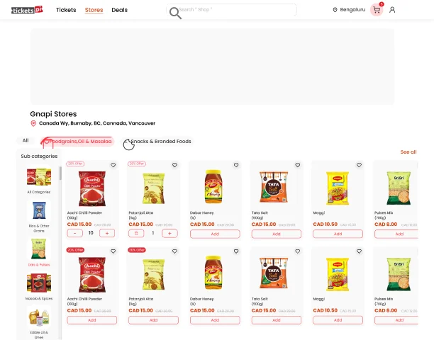 TicketsPi: Browse store products