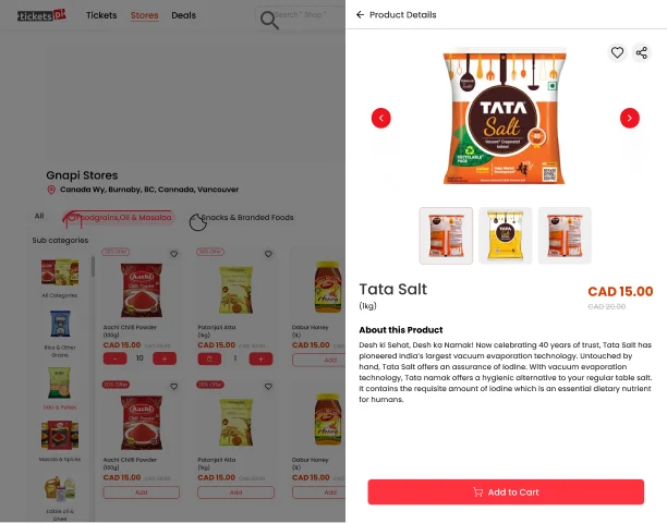 TicketsPi: Inspect product details