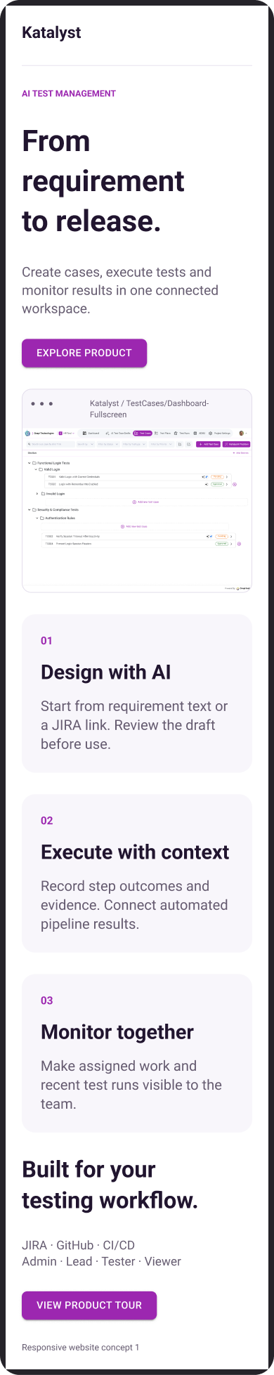 V1 / Mobile website